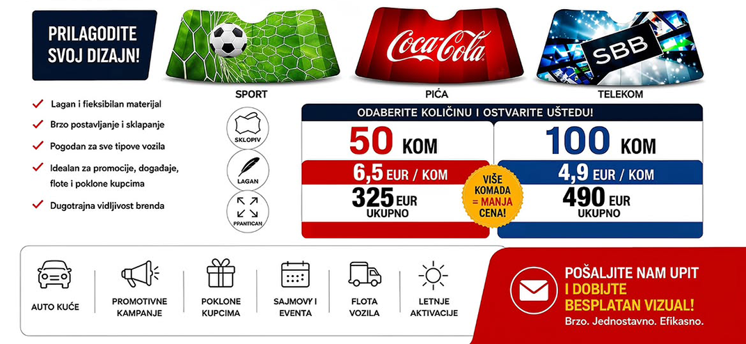 Zaštita automobila od sunca i promocija brenda